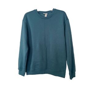 H&M Essentials Men's Relaxed Fit Crewneck Sweatshirt Dark Turquoise Size XS​